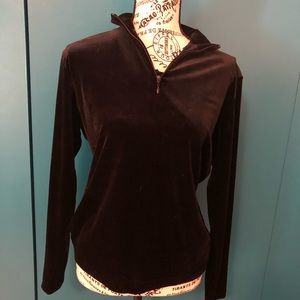 Black Velvet half zip pull over jacket